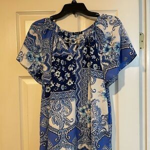 Sami & Jo Blue Paisley Floral Blouse